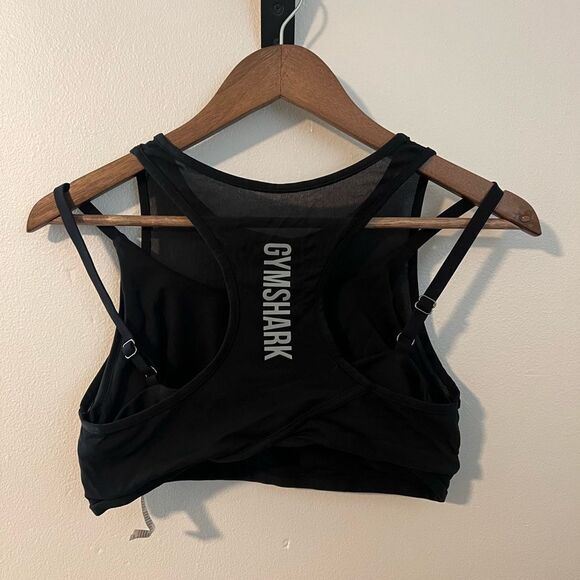 Gymshark Black Mesh Sports Bra - Picture 1 of 6